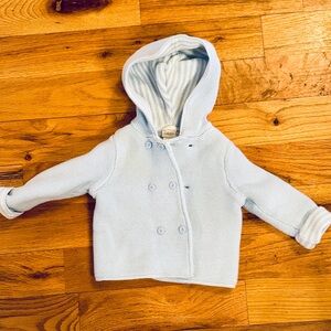 Nordstrom Soft Blue Hooded Kids Coat